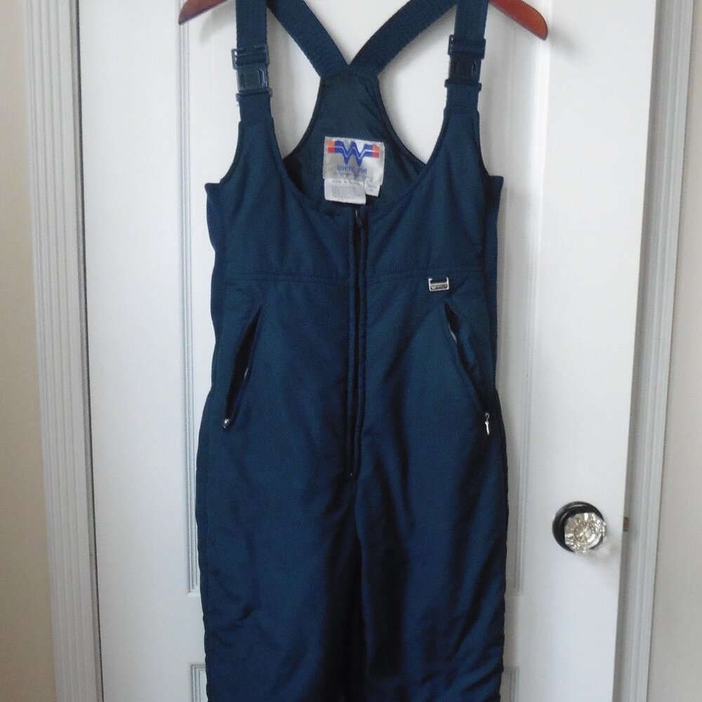 White Fir Sunnyvale, CA Blue Ski Bibs Snow Suit Vintage 12 = S/M